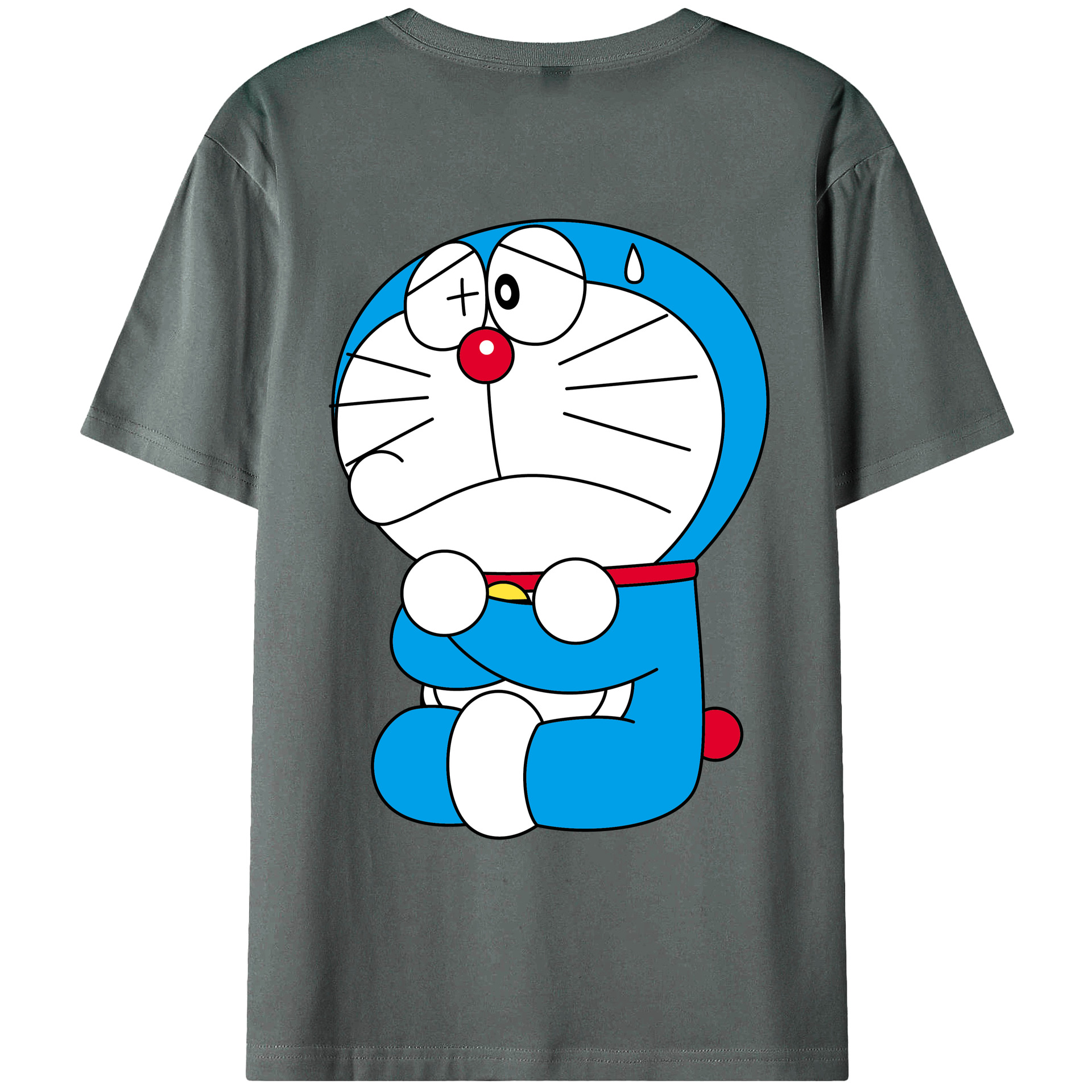 （画像用） ドラえもん Doraemon 綿100％ メンズ半袖Tシャツ（バックプリント） 通気性
